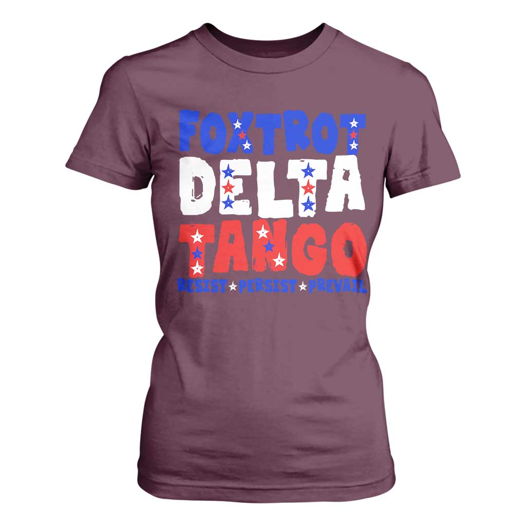 FDT Foxtrot Delta Tango T Shirt For Women TS09 Maroon Print Your Wear