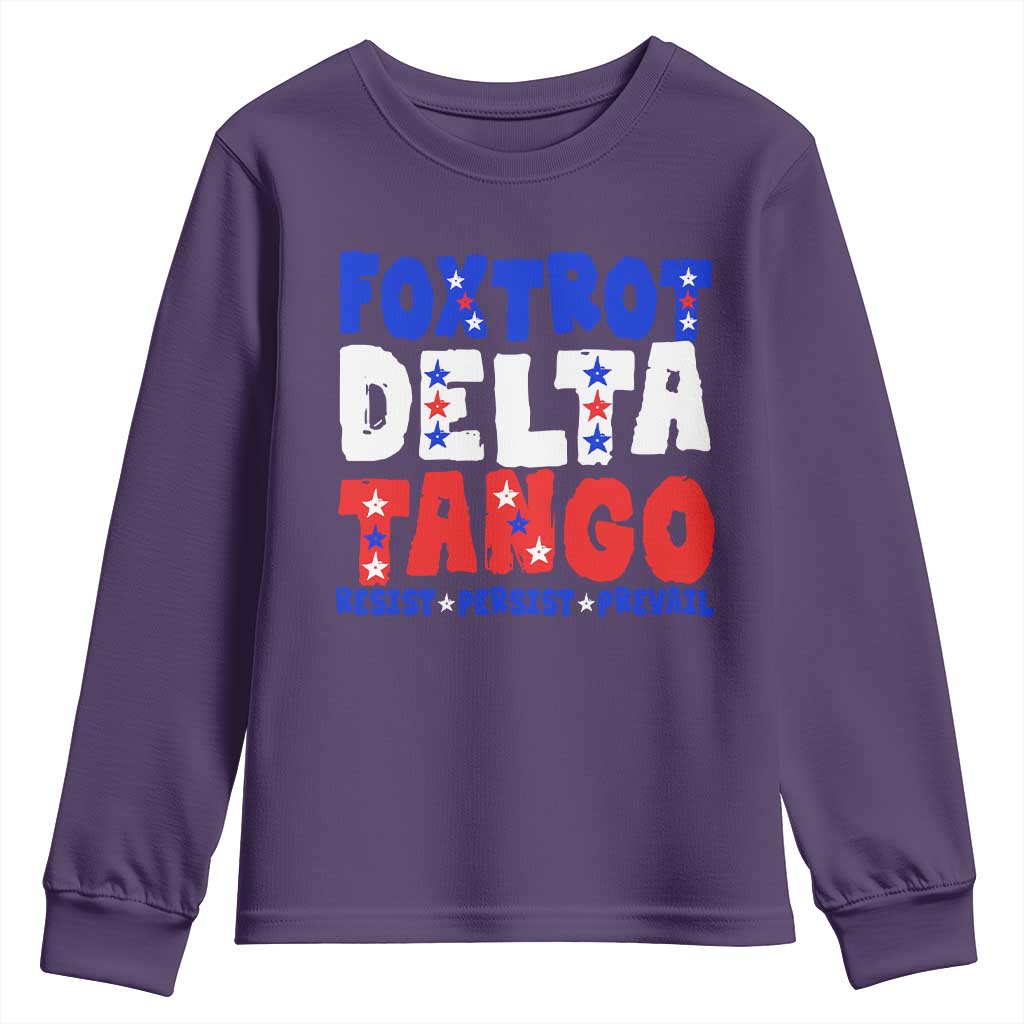 FDT Foxtrot Delta Tango Youth Sweatshirt TS09 Purple Print Your Wear