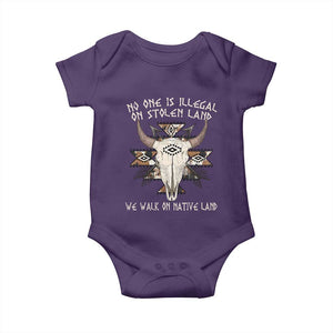 No One Is illegal On Stolen Land Baby Onesie TS09 Purple Print Your Wear