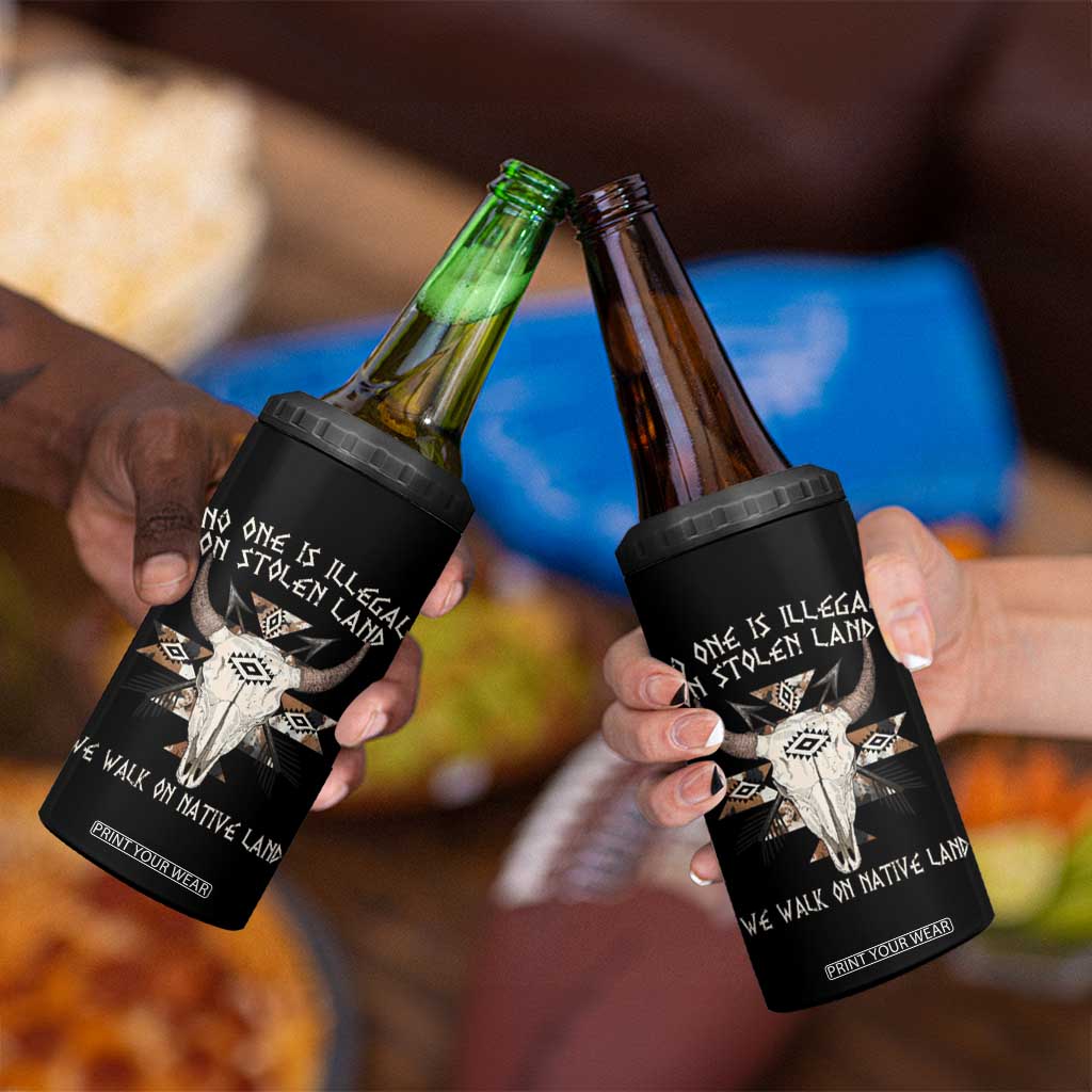 No One Is illegal On Stolen Land 4 in 1 Can Cooler Tumbler TS09 Print Your Wear