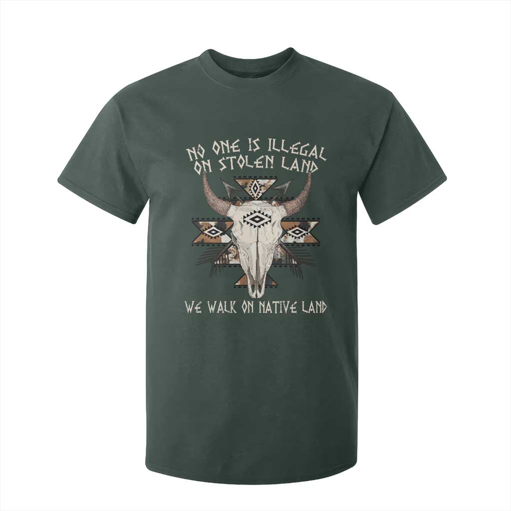 No One Is illegal On Stolen Land T Shirt For Kid TS09 Dark Forest Green Print Your Wear