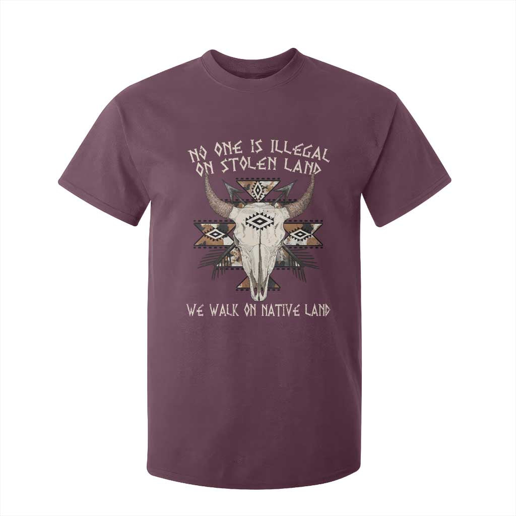 No One Is illegal On Stolen Land T Shirt For Kid TS09 Maroon Print Your Wear