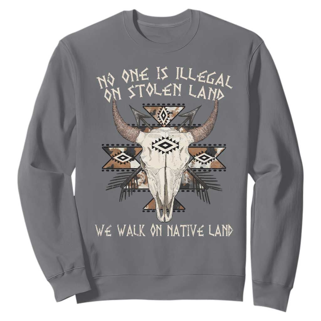 No One Is illegal On Stolen Land Sweatshirt TS09 Charcoal Print Your Wear