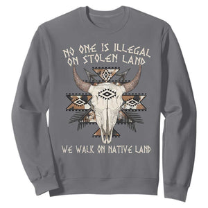 No One Is illegal On Stolen Land Sweatshirt TS09 Charcoal Print Your Wear