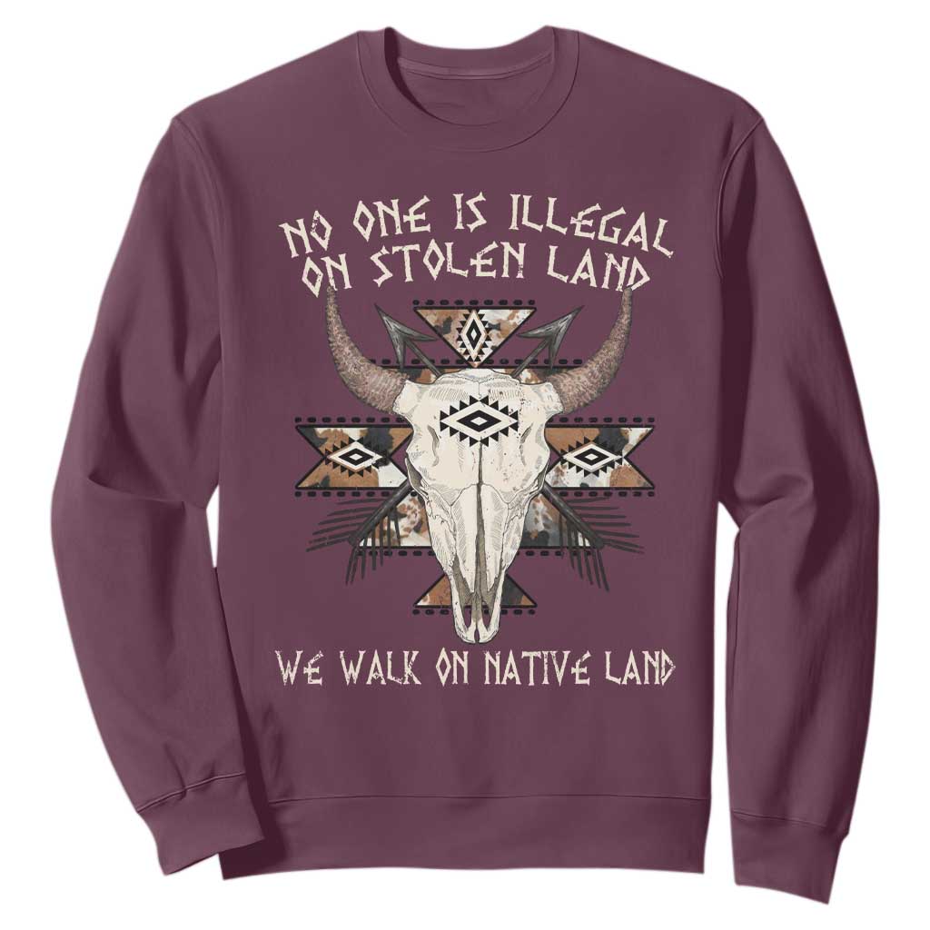 No One Is illegal On Stolen Land Sweatshirt TS09 Maroon Print Your Wear