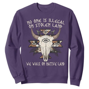No One Is illegal On Stolen Land Sweatshirt TS09 Purple Print Your Wear