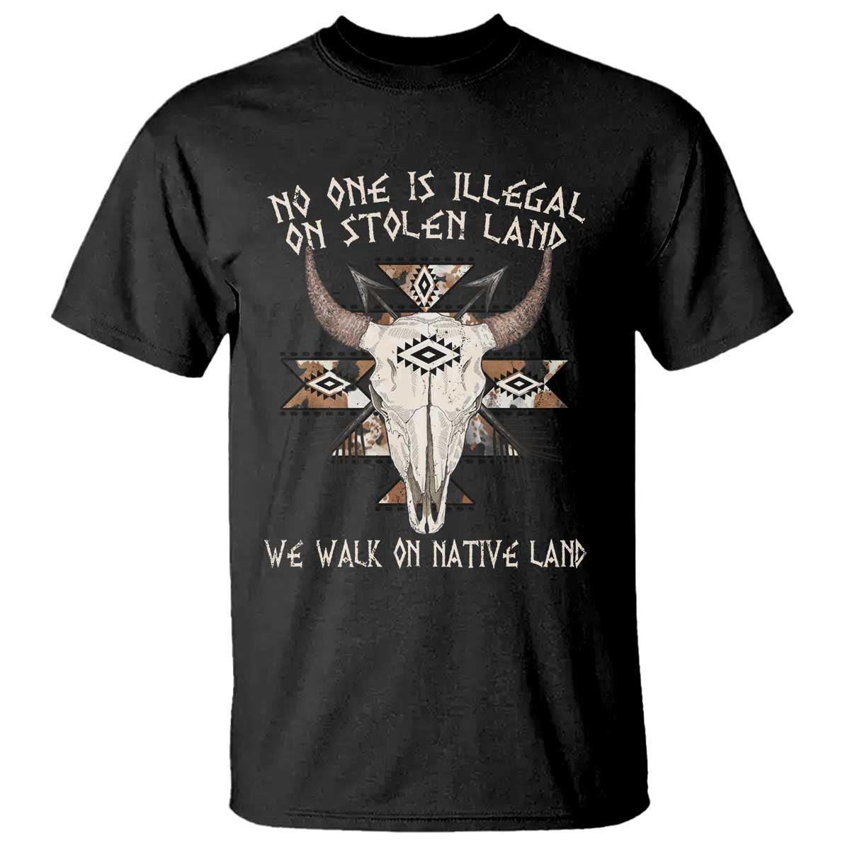 No One Is illegal On Stolen Land T Shirt TS09 Black Print Your Wear
