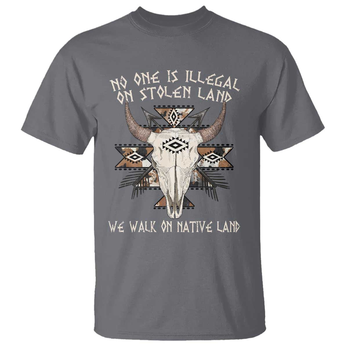 No One Is illegal On Stolen Land T Shirt TS09 Charcoal Print Your Wear