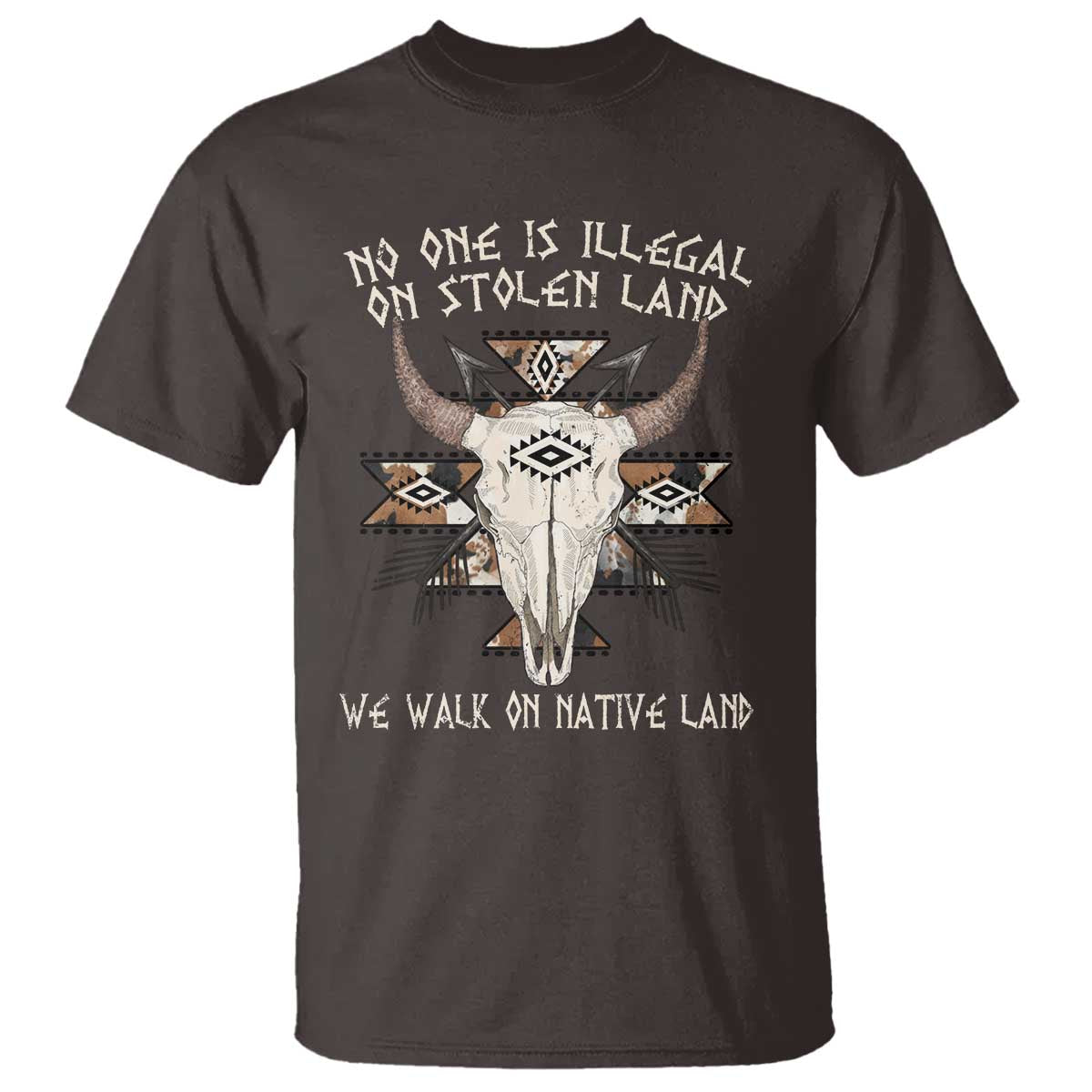 No One Is illegal On Stolen Land T Shirt TS09 Dark Chocolate Print Your Wear