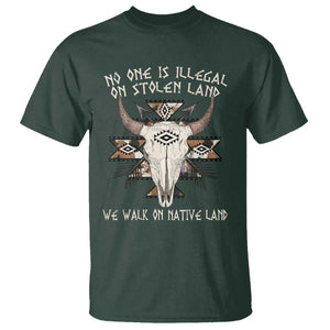 No One Is illegal On Stolen Land T Shirt TS09 Dark Forest Green Print Your Wear
