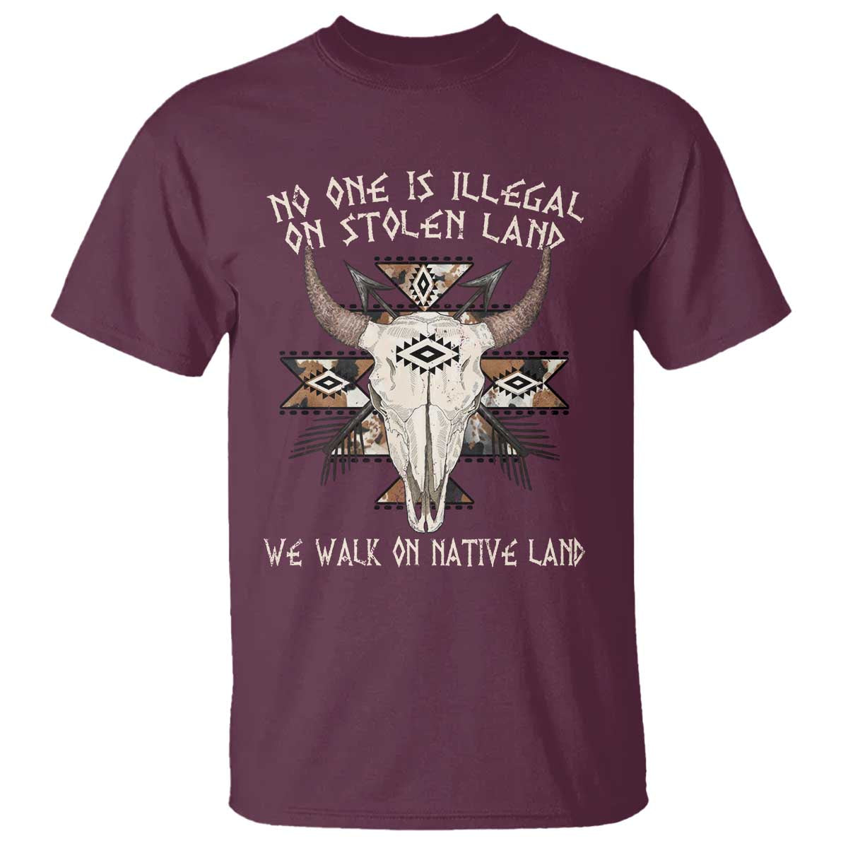 No One Is illegal On Stolen Land T Shirt TS09 Maroon Print Your Wear