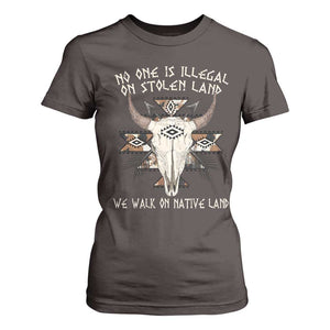 No One Is illegal On Stolen Land T Shirt For Women TS09 Dark Chocolate Print Your Wear