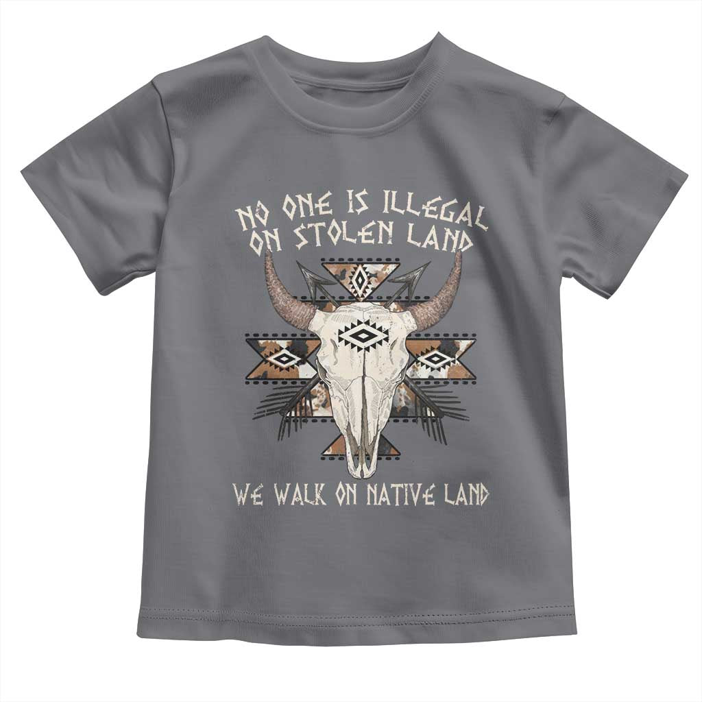 No One Is illegal On Stolen Land Toddler T Shirt TS09 Charcoal Print Your Wear