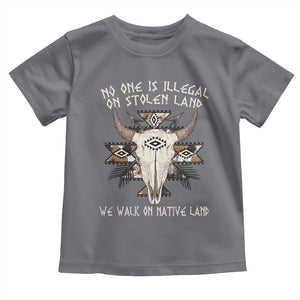 No One Is illegal On Stolen Land Toddler T Shirt TS09 Charcoal Print Your Wear