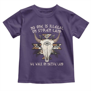No One Is illegal On Stolen Land Toddler T Shirt TS09 Purple Print Your Wear