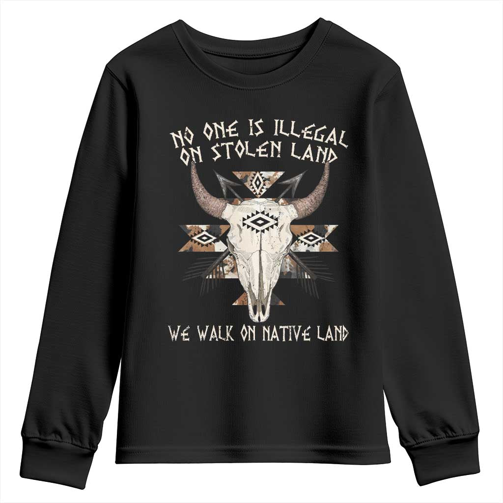 No One Is illegal On Stolen Land Youth Sweatshirt TS09 Black Print Your Wear