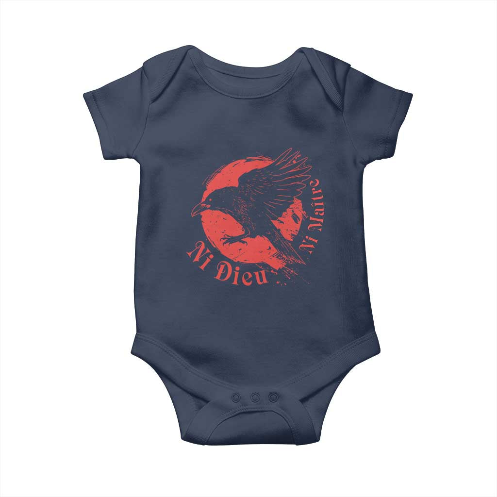 Anarchism Baby Onesie Ni Dieu Ni Maitre Neither God Nor Master TS09 Navy Print Your Wear