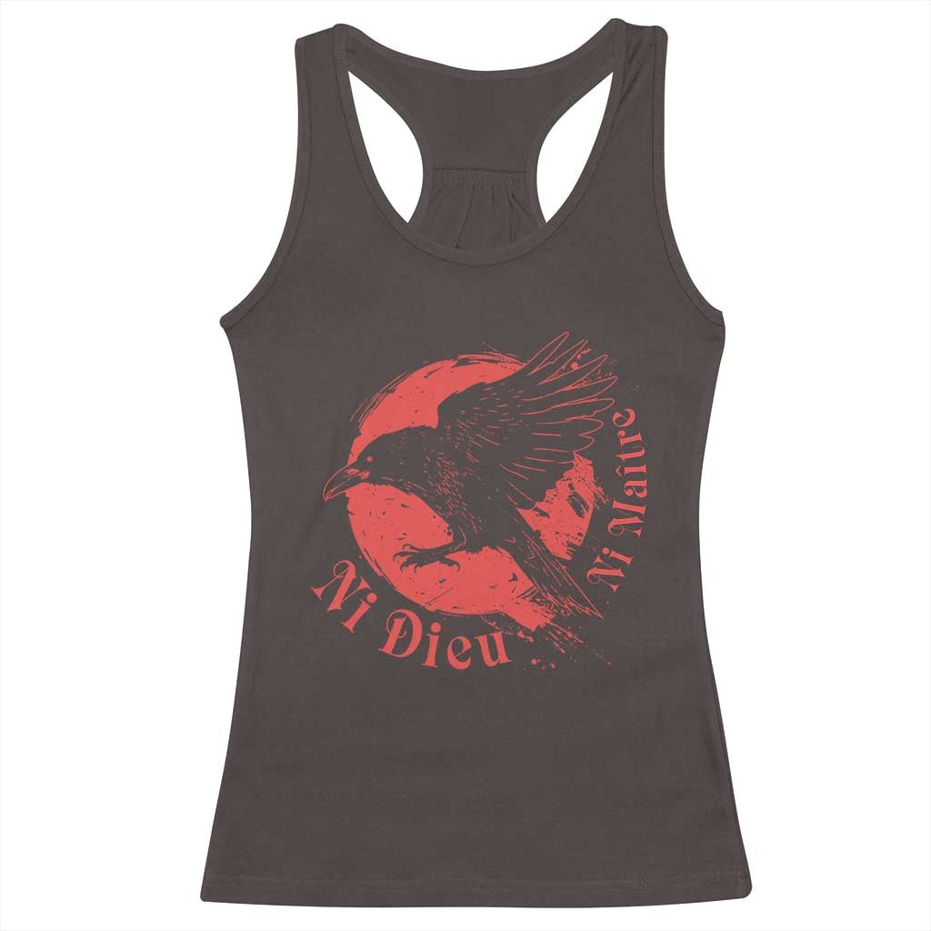 Anarchism Racerback Tank Top Ni Dieu Ni Maitre Neither God Nor Master TS09 Dark Chocolate Print Your Wear
