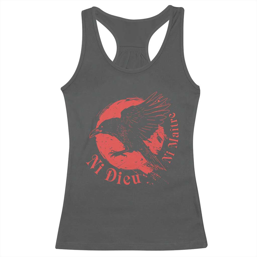 Anarchism Racerback Tank Top Ni Dieu Ni Maitre Neither God Nor Master TS09 Dark Heather Print Your Wear