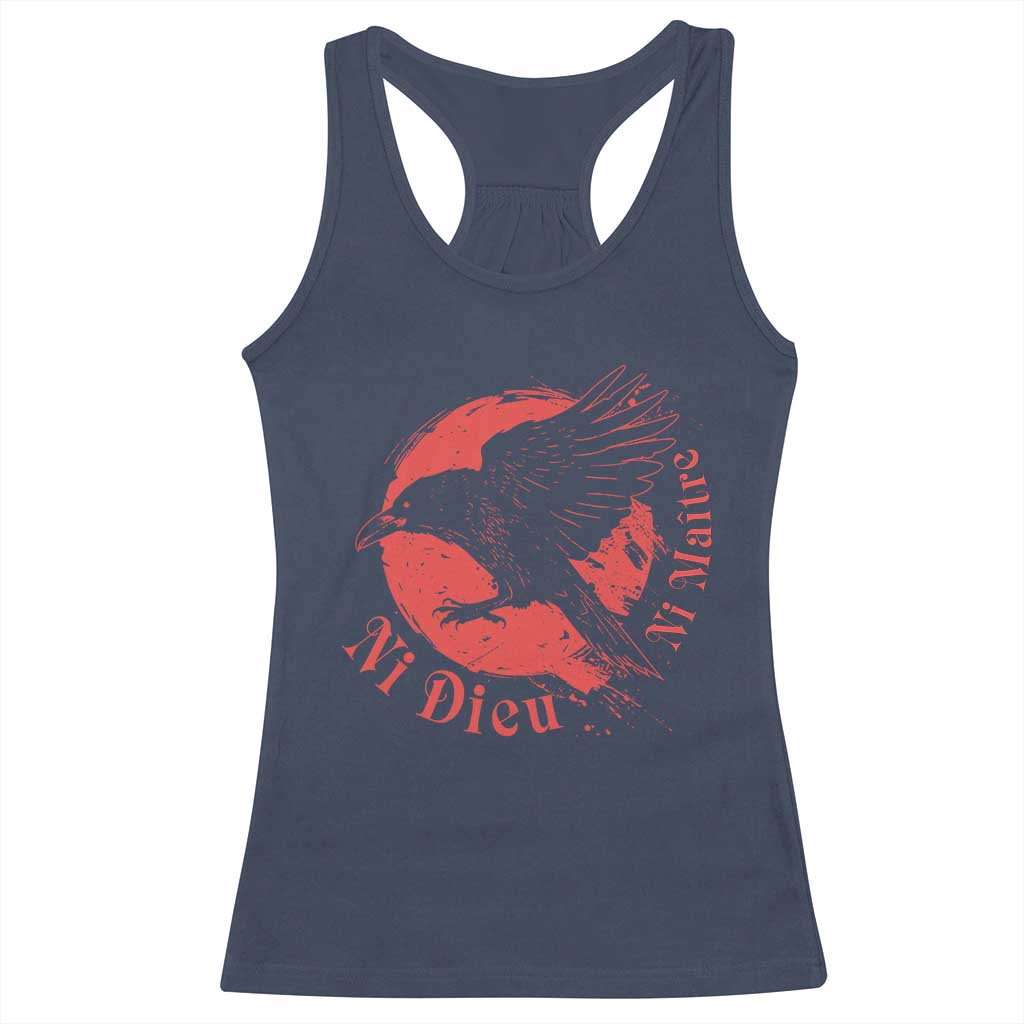 Anarchism Racerback Tank Top Ni Dieu Ni Maitre Neither God Nor Master TS09 Navy Print Your Wear