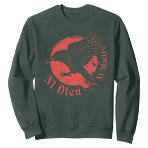 Anarchism Sweatshirt Ni Dieu Ni Maitre Neither God Nor Master TS09 Dark Forest Green Print Your Wear