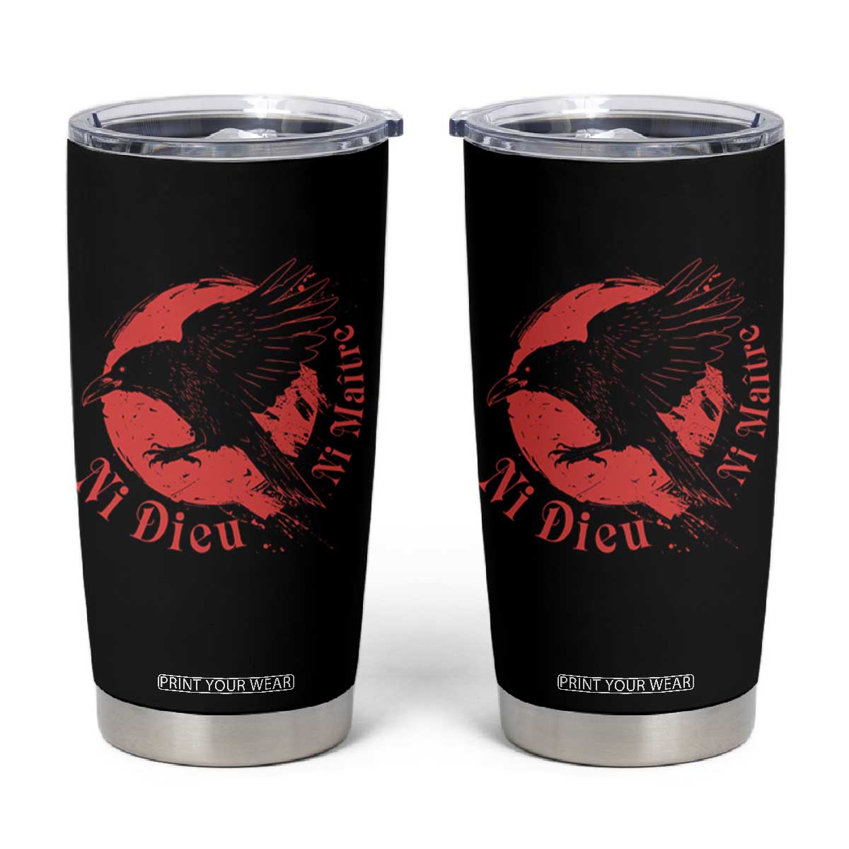 Anarchism Tumbler Cup Ni Dieu Ni Maitre Neither God Nor Master TS09 Black Print Your Wear