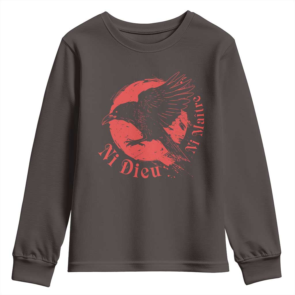 Anarchism Youth Sweatshirt Ni Dieu Ni Maitre Neither God Nor Master TS09 Dark Chocolate Print Your Wear