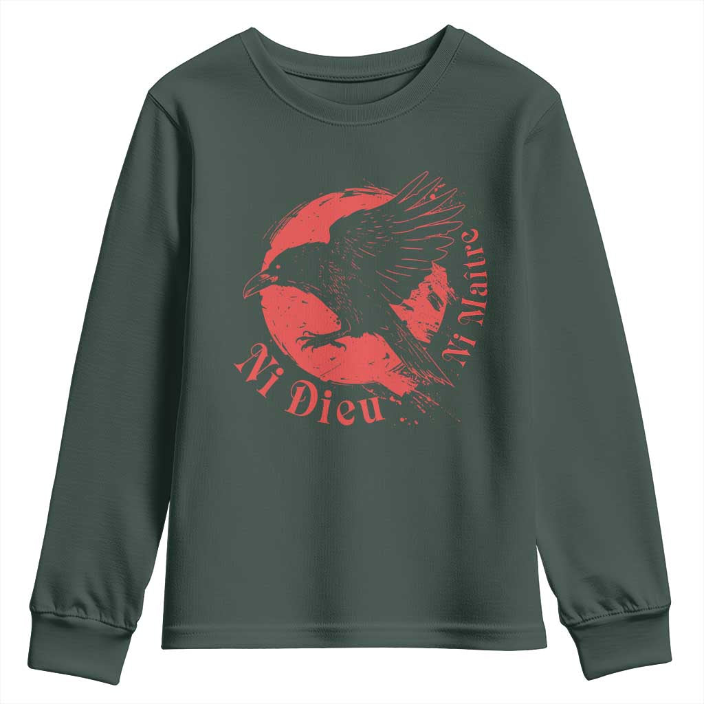 Anarchism Youth Sweatshirt Ni Dieu Ni Maitre Neither God Nor Master TS09 Dark Forest Green Print Your Wear