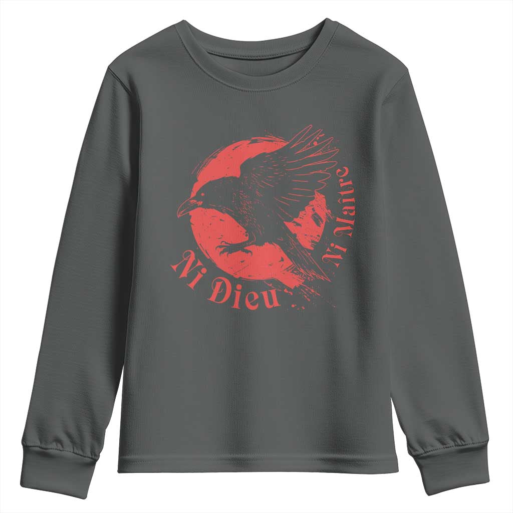 Anarchism Youth Sweatshirt Ni Dieu Ni Maitre Neither God Nor Master TS09 Dark Heather Print Your Wear
