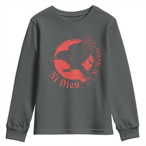 Anarchism Youth Sweatshirt Ni Dieu Ni Maitre Neither God Nor Master TS09 Dark Heather Print Your Wear