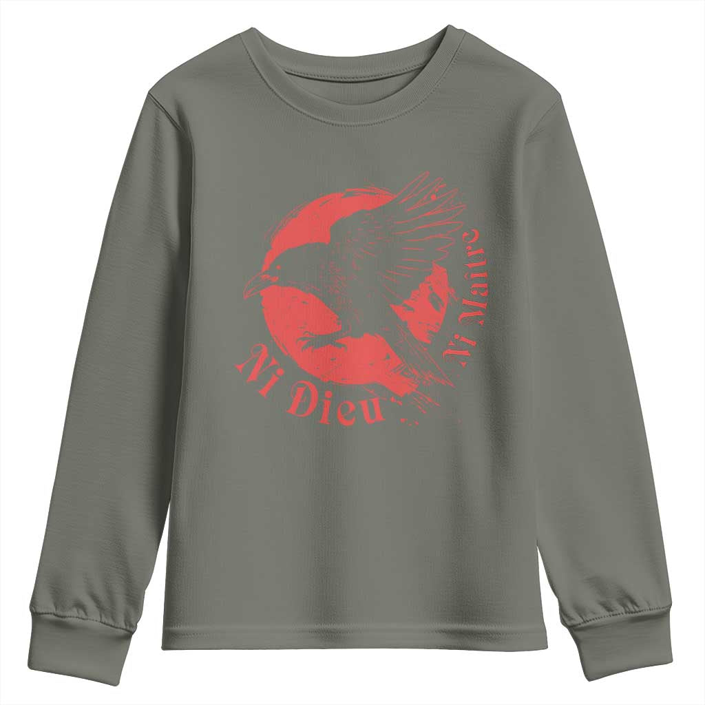 Anarchism Youth Sweatshirt Ni Dieu Ni Maitre Neither God Nor Master TS09 Military Green Print Your Wear
