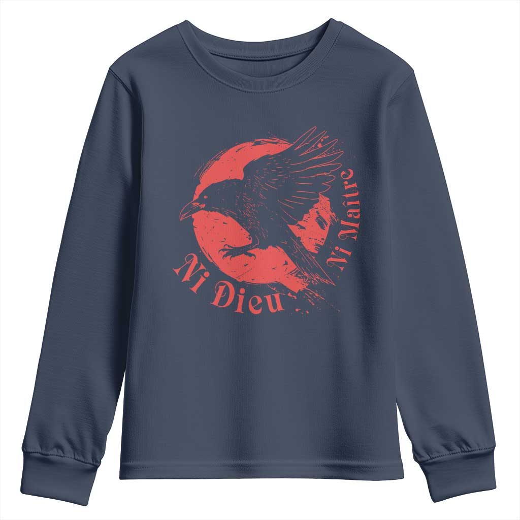 Anarchism Youth Sweatshirt Ni Dieu Ni Maitre Neither God Nor Master TS09 Navy Print Your Wear