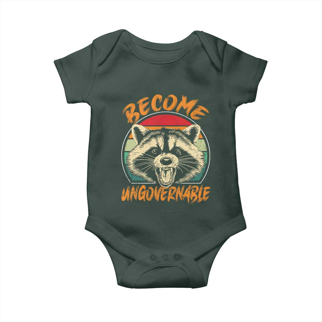 Anarchism Baby Onesie Become Ungovernable Angry Raccoon TS09 Print Your Wear