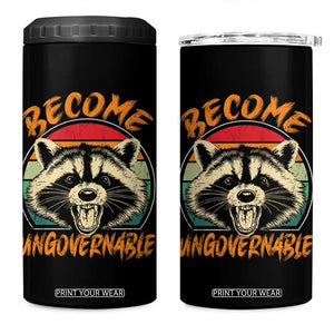 Anarchism 4 in 1 Can Cooler Tumbler Become Ungovernable Angry Raccoon TS09 One Size: 16 oz Black Print Your Wear