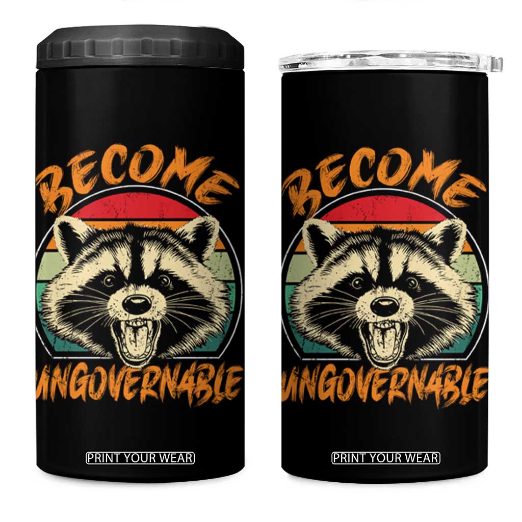 Anarchism 4 in 1 Can Cooler Tumbler Become Ungovernable Angry Raccoon TS09 One Size: 16 oz Black Print Your Wear