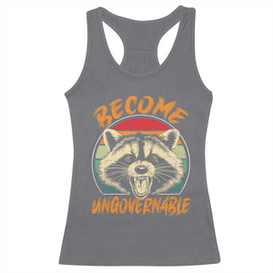 Anarchism Racerback Tank Top Become Ungovernable Angry Raccoon TS09 Charcoal Print Your Wear