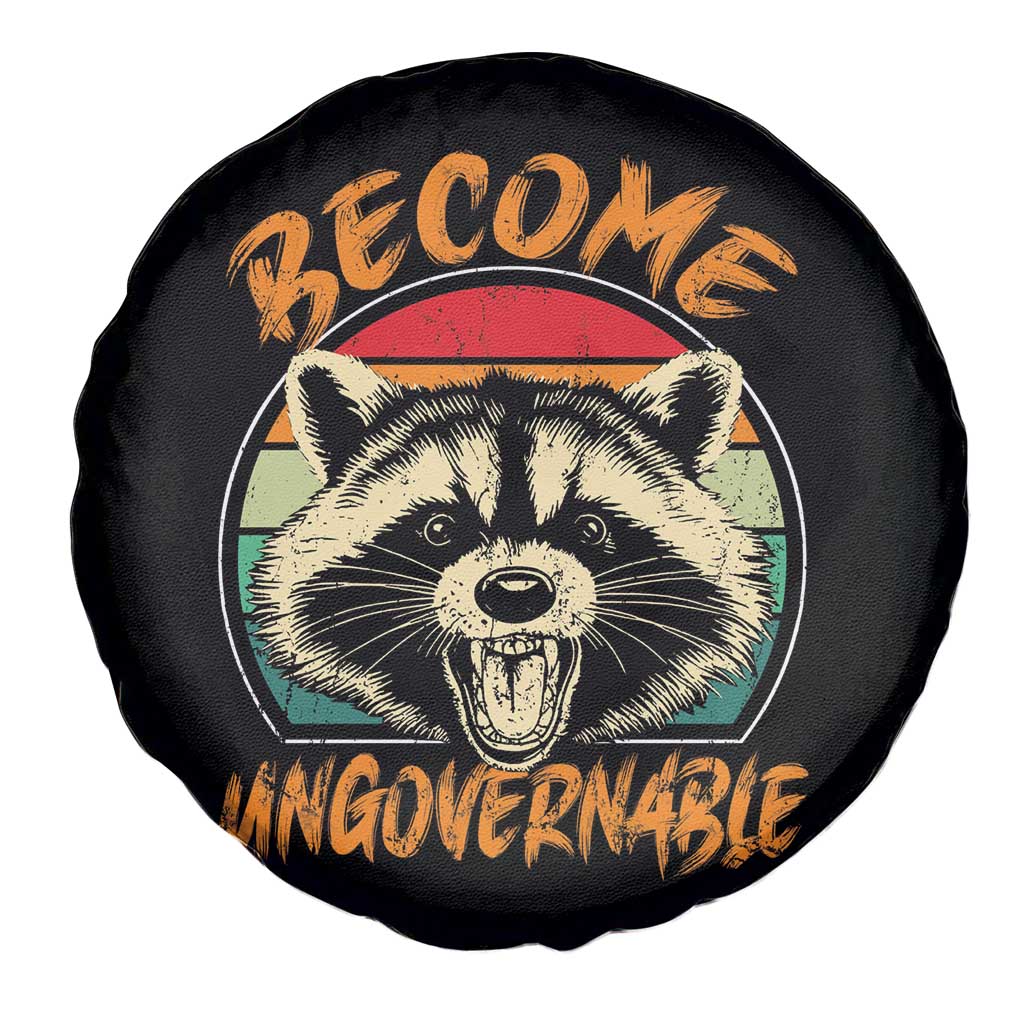 Anarchism Spare Tire Cover Become Ungovernable Angry Raccoon TS09 Print Your Wear