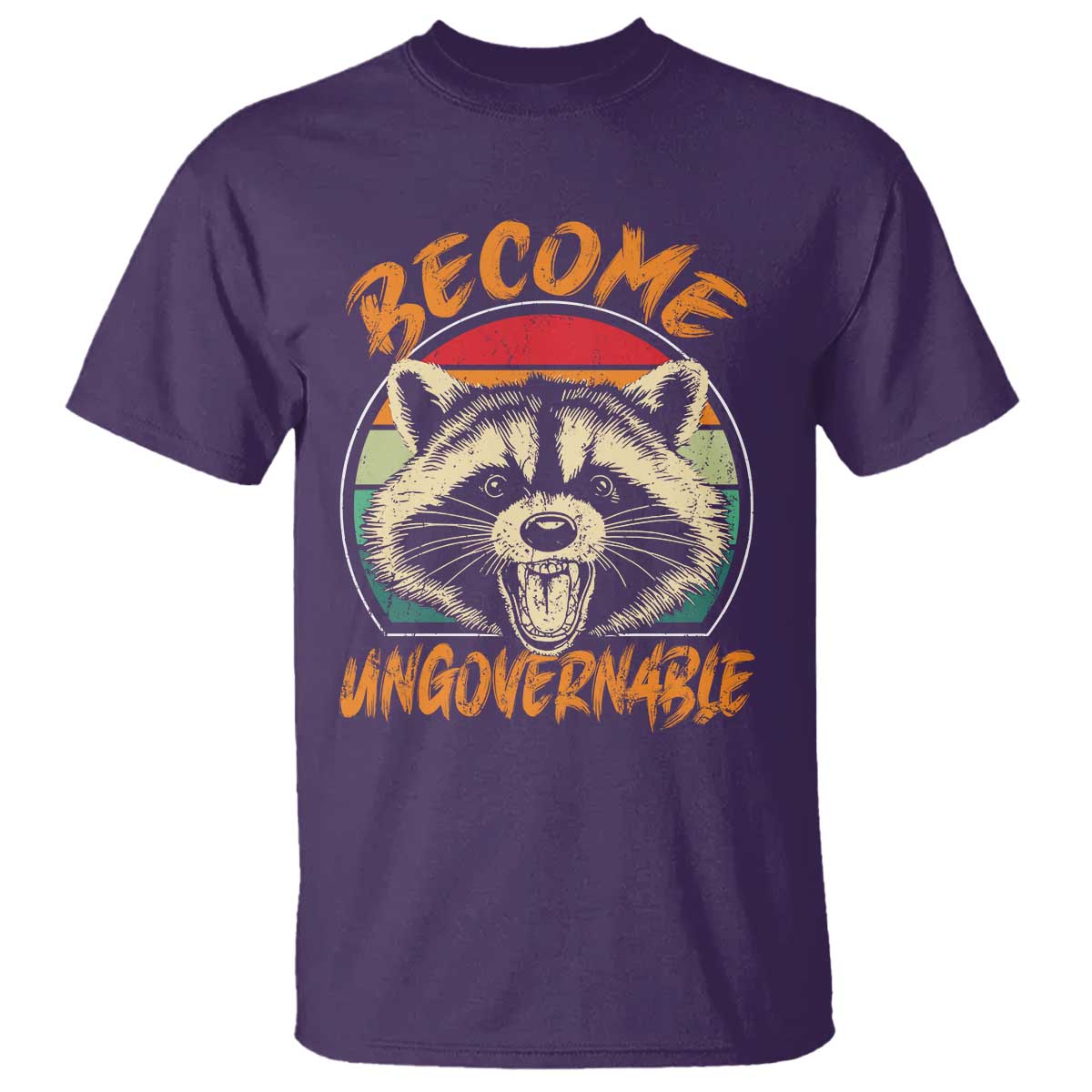 Anarchism T Shirt Become Ungovernable Angry Raccoon TS09 Purple Print Your Wear