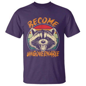 Anarchism T Shirt Become Ungovernable Angry Raccoon TS09 Purple Print Your Wear