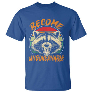 Anarchism T Shirt Become Ungovernable Angry Raccoon TS09 Royal Blue Print Your Wear