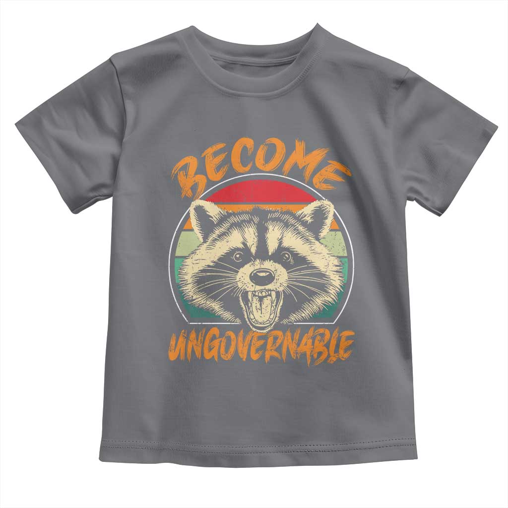 Anarchism Toddler T Shirt Become Ungovernable Angry Raccoon TS09 Charcoal Print Your Wear