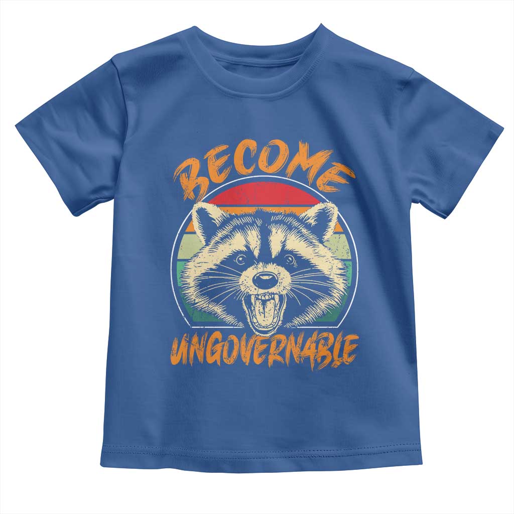 Anarchism Toddler T Shirt Become Ungovernable Angry Raccoon TS09 Royal Blue Print Your Wear