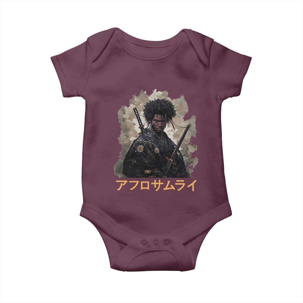 Afro Samurai Baby Onesie Black Pride Japanese Arts TS09 Maroon Print Your Wear