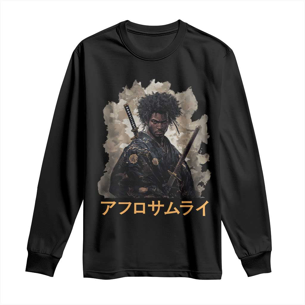 Afro Samurai Long Sleeve Shirt Black Pride Japanese Arts TS09 Black Print Your Wear