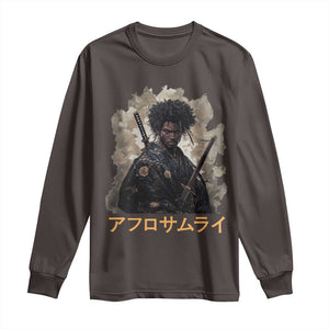Afro Samurai Long Sleeve Shirt Black Pride Japanese Arts TS09 Dark Chocolate Print Your Wear