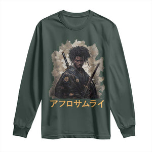 Afro Samurai Long Sleeve Shirt Black Pride Japanese Arts TS09 Dark Forest Green Print Your Wear