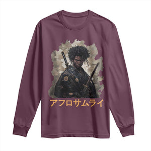 Afro Samurai Long Sleeve Shirt Black Pride Japanese Arts TS09 Maroon Print Your Wear