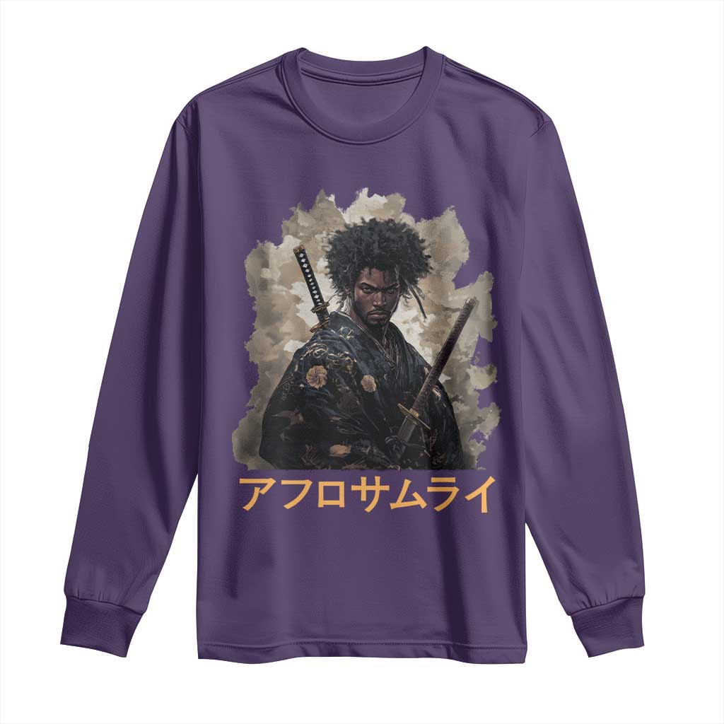 Afro Samurai Long Sleeve Shirt Black Pride Japanese Arts TS09 Purple Print Your Wear