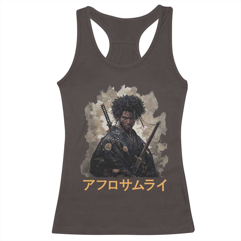 Afro Samurai Racerback Tank Top Black Pride Japanese Arts TS09 Dark Chocolate Print Your Wear