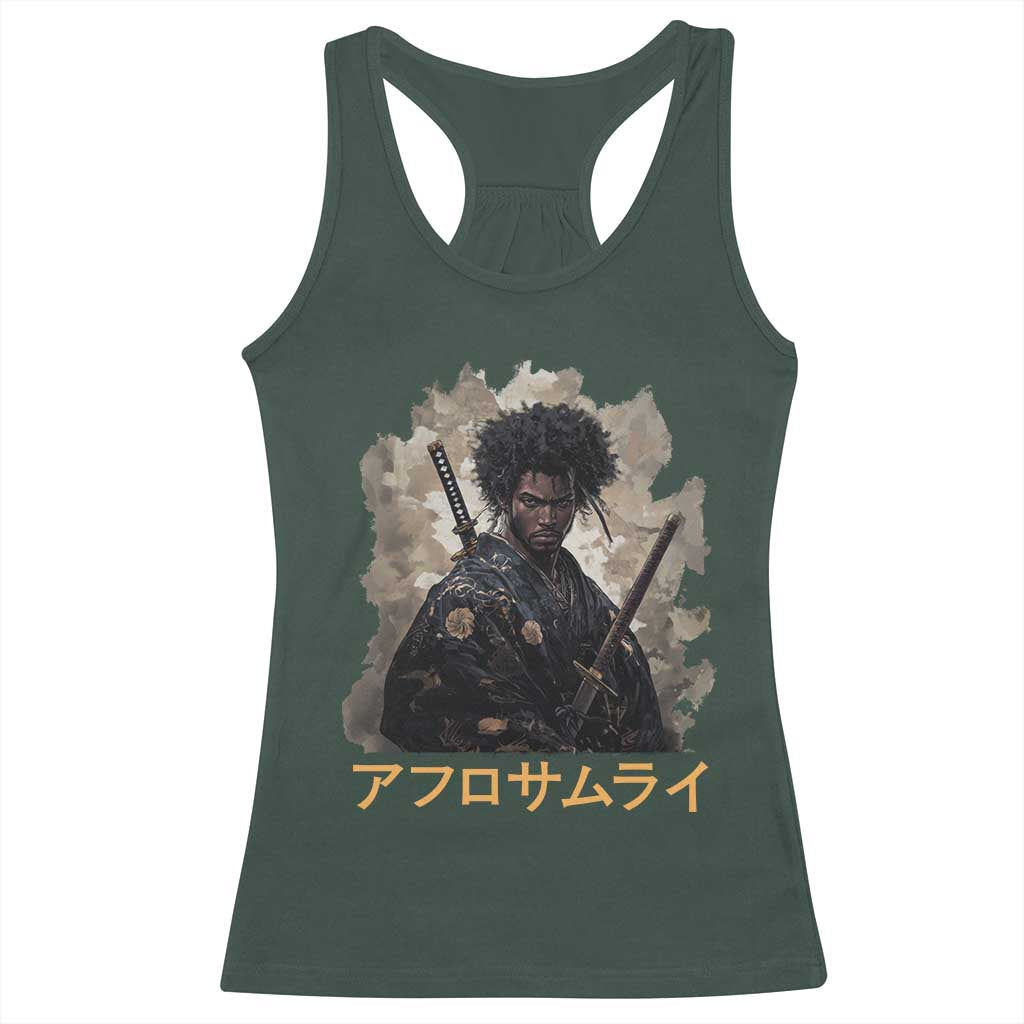 Afro Samurai Racerback Tank Top Black Pride Japanese Arts TS09 Dark Forest Green Print Your Wear